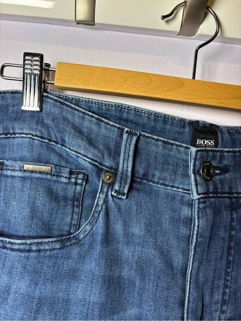 Boss Hugo Boss Slim Dark Blue Stretch Denim Jeans 31 - Picture 2 of 10
